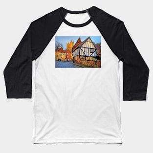 Lincoln Cathedral and the Crooked House Baseball T-Shirt